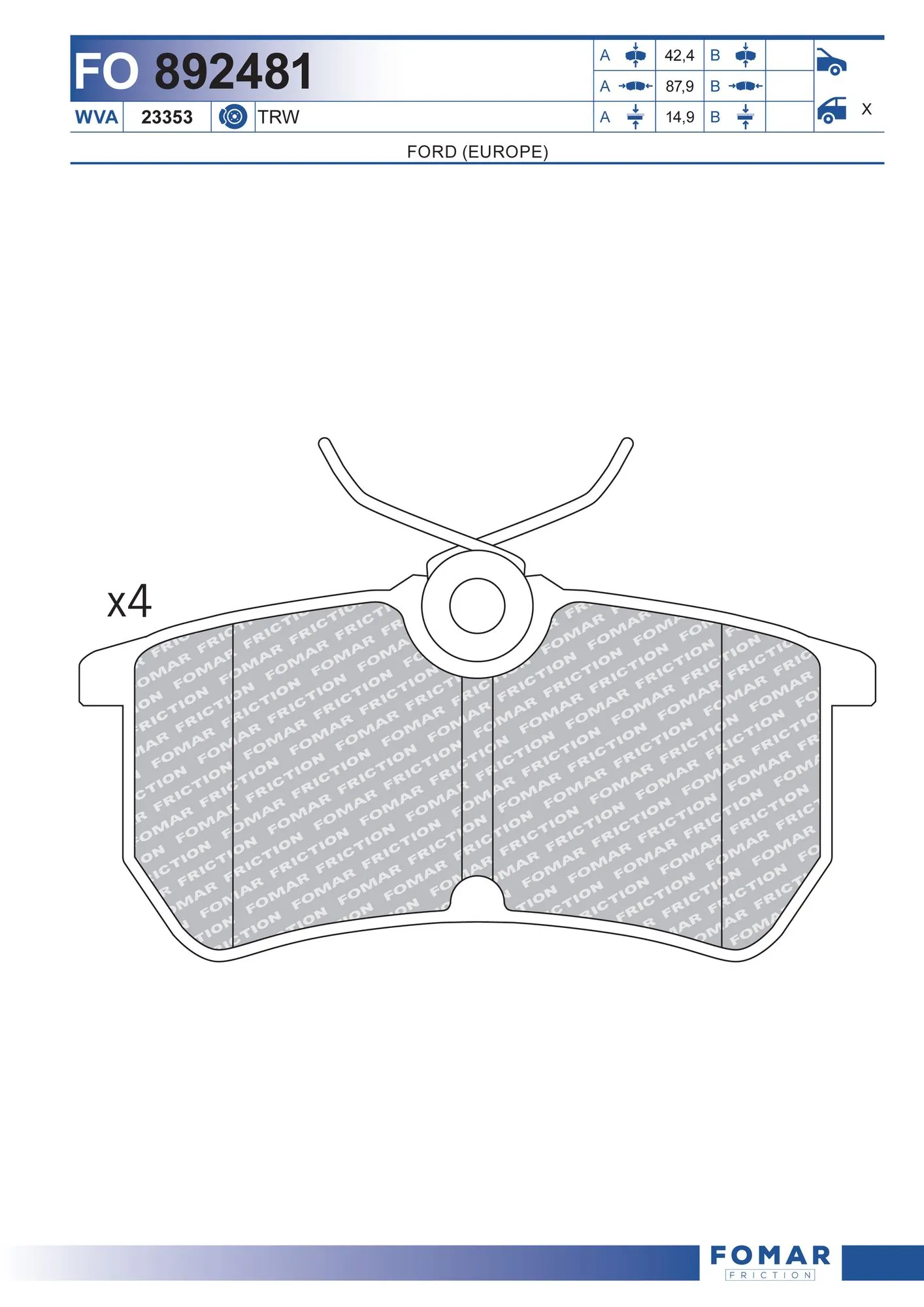 Brake Pad Set, disc brake
